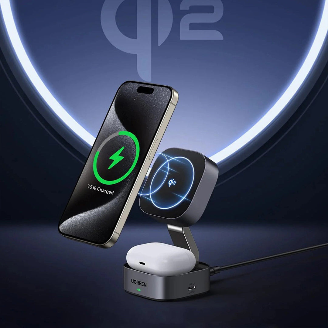 Mbajtese Magnetike Dhe Karikues Wireless 3 Ne 1 Ugreen