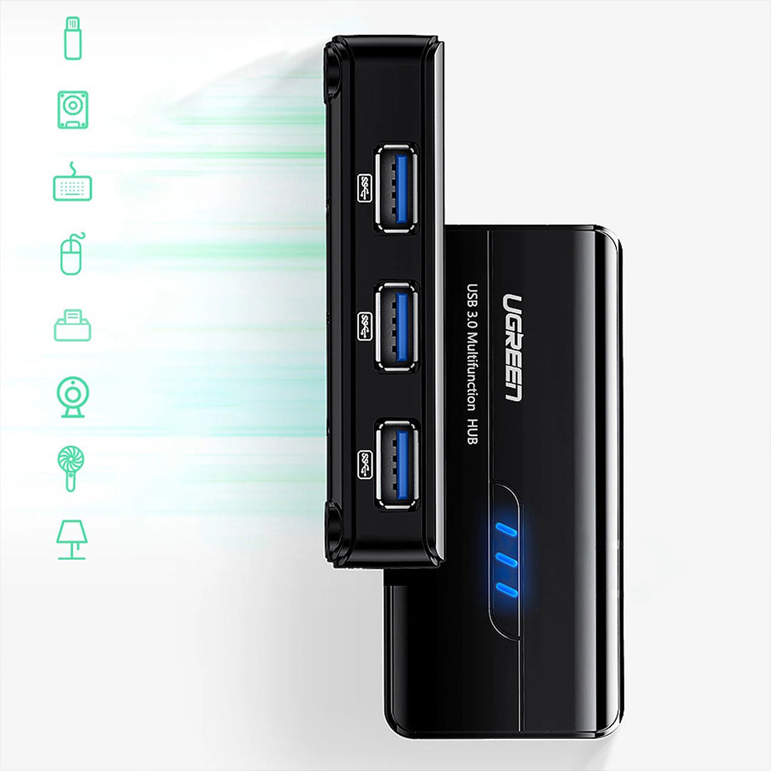 Adaptor Rrjeti Gigabit Me HUB USB 3.0 Ugreen