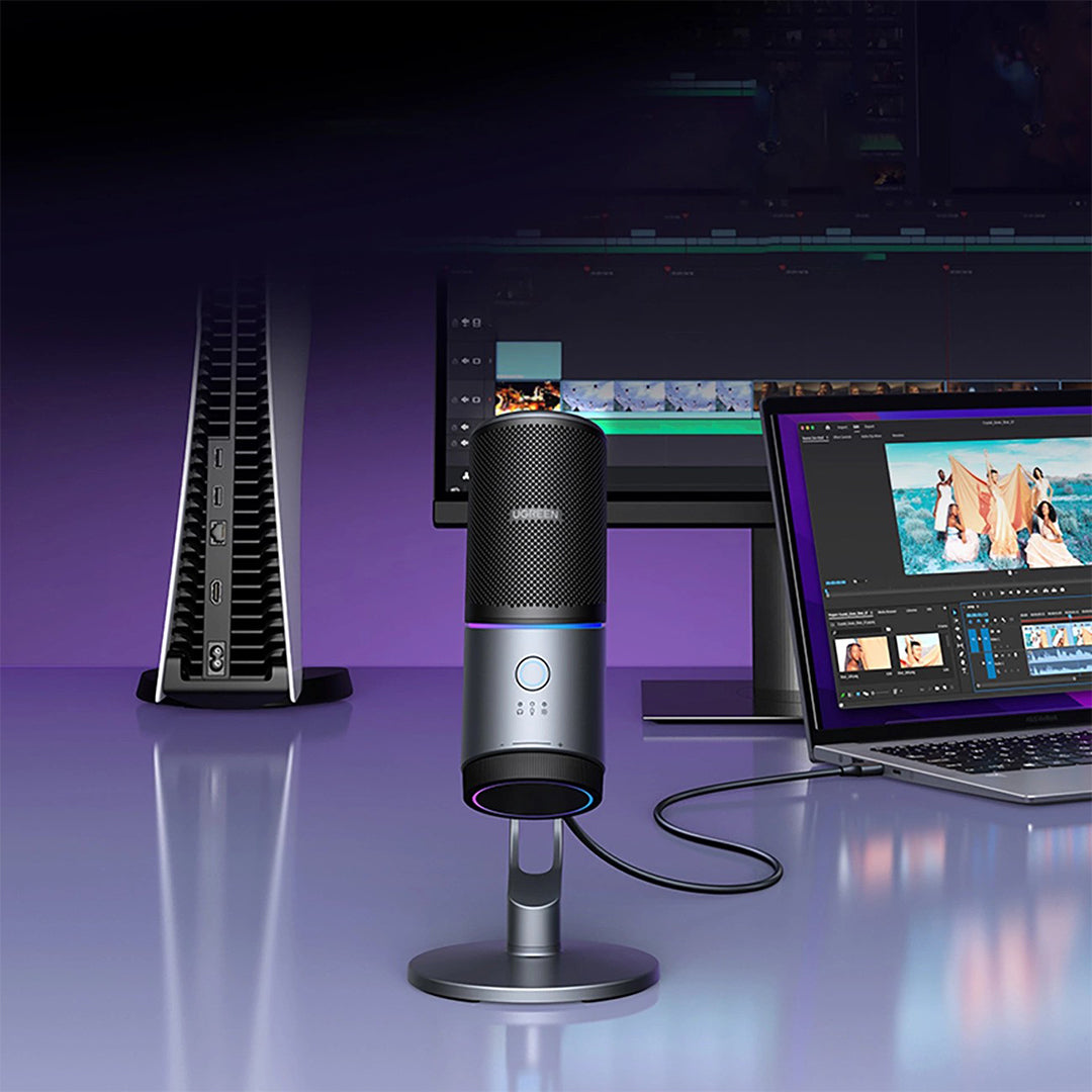 Mikrofon Profesional Me Drejtim Cardioid Dhe Drita RGB UGreen