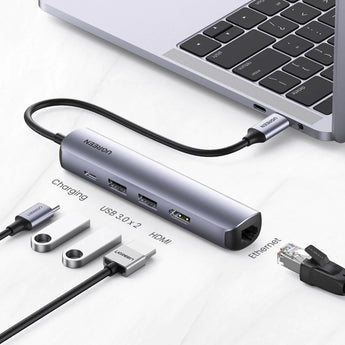 Hub 5 Ne 1 UGreen Me Porta 2xUSB-A + 1xUSB-C + 1xHDMI + 1xRJ45