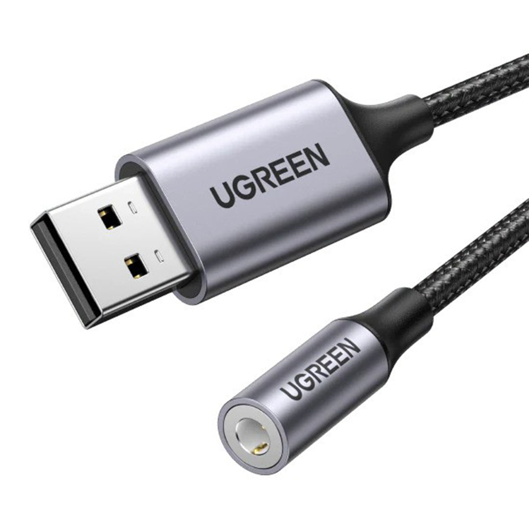 Adaptor Kabell USB-A 2.0 ne 3.5mm Audio Ugreen 25cm