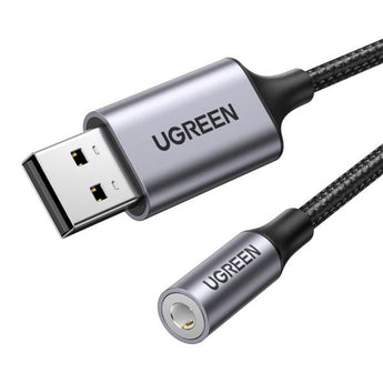 Adaptor Kabell USB-A 2.0 ne 3.5mm Audio Ugreen 25cm
