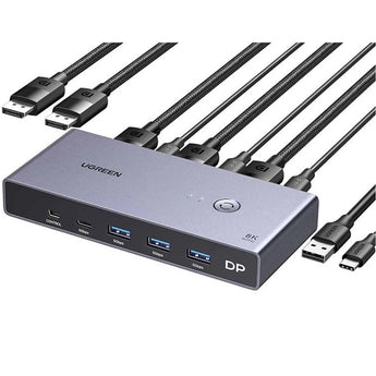 KVM Switch DisplayPort 1.4 Per 2 Kompjutere Me 4 Porta USB Ugreen