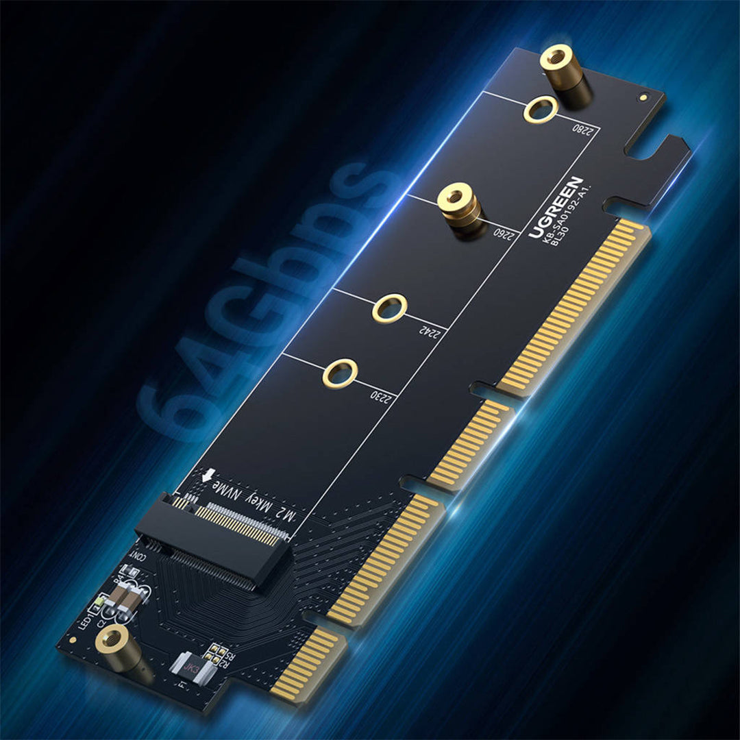 Adaptor PCIe Per SSD M.2 NVMe Me Shpejtesi 64Gbps Ugreen