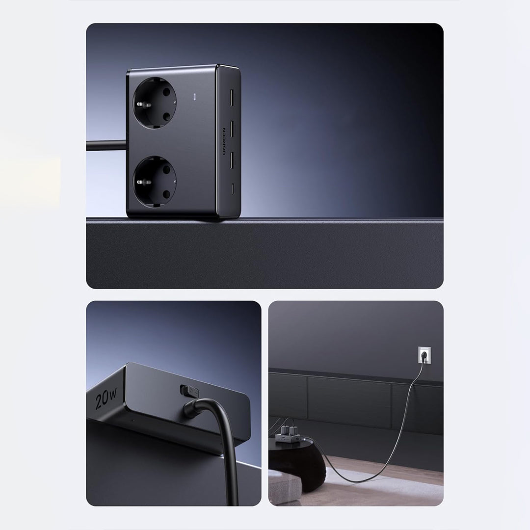 Multiprize 2 Vendeshe Me Porta 3xUSB-A Dhe 1xUSB-C Ugreen