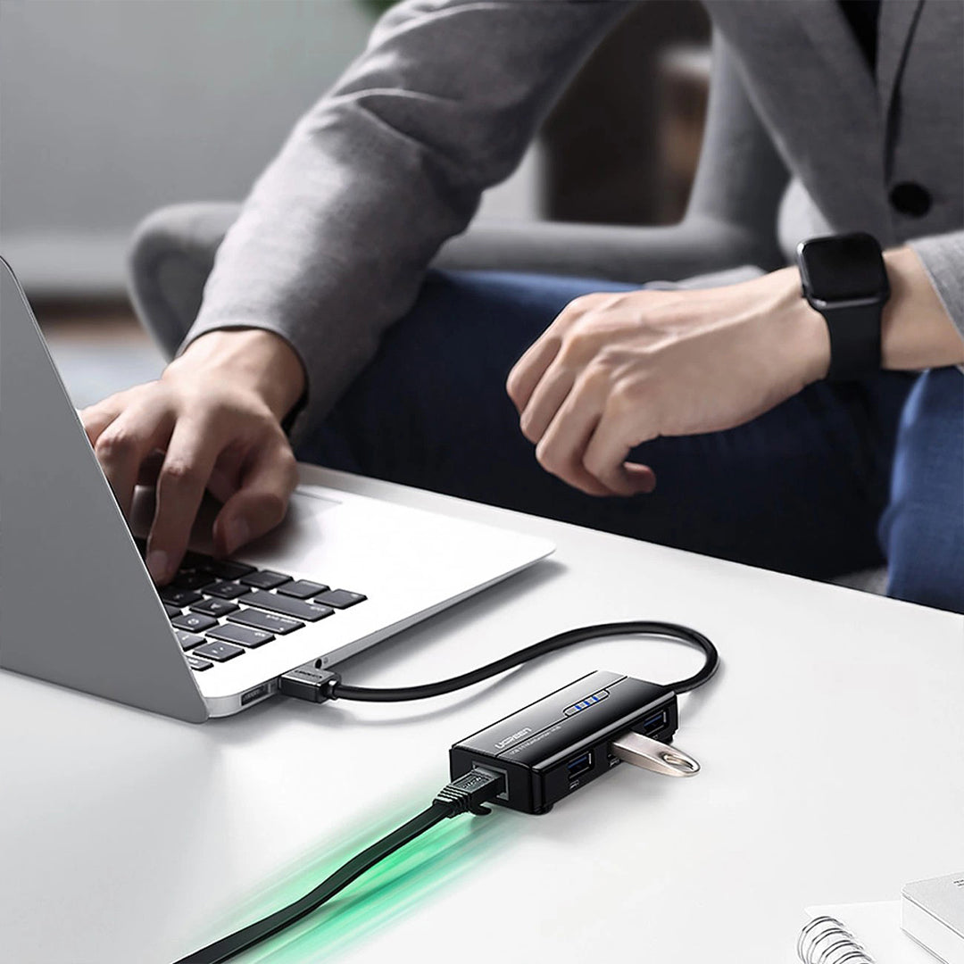 Adaptor Rrjeti Gigabit Me HUB USB 3.0 Ugreen