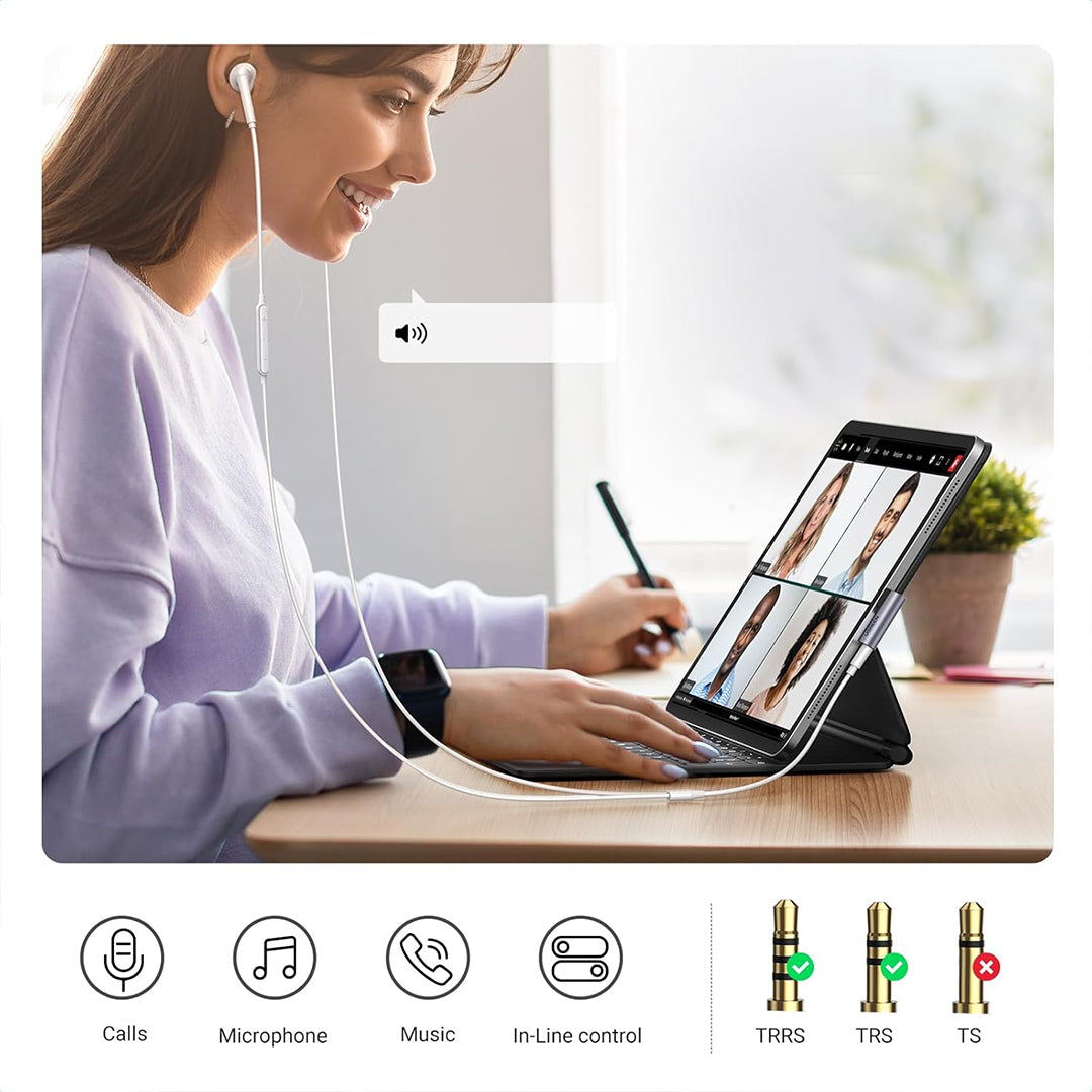 Adaptor USB-C (M) Ne AUX 3.5mm (F) Ugreen