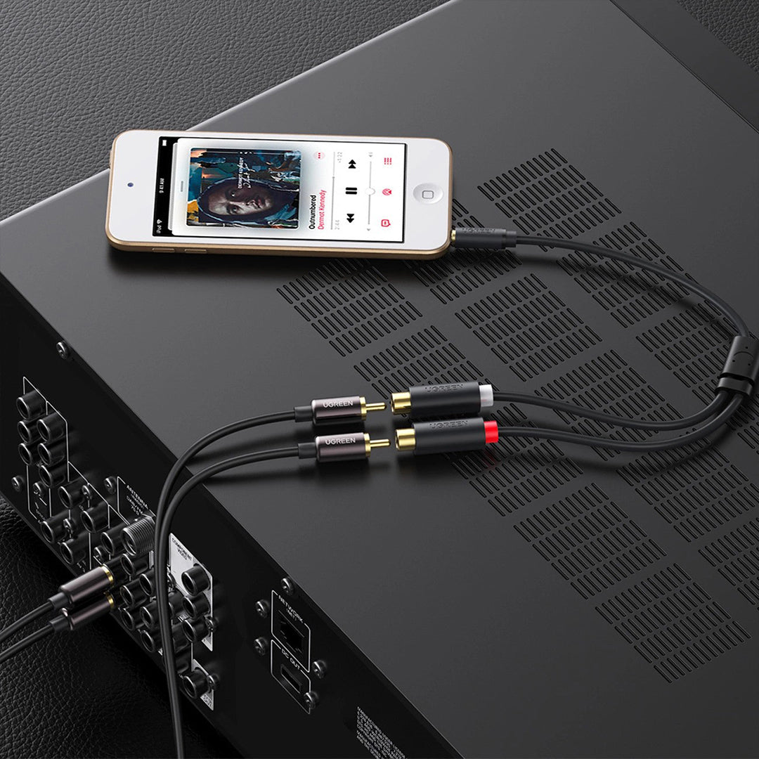 Kabell Audio 3.5mm (M) Ne 2RCA (F) 25cm Ugreen