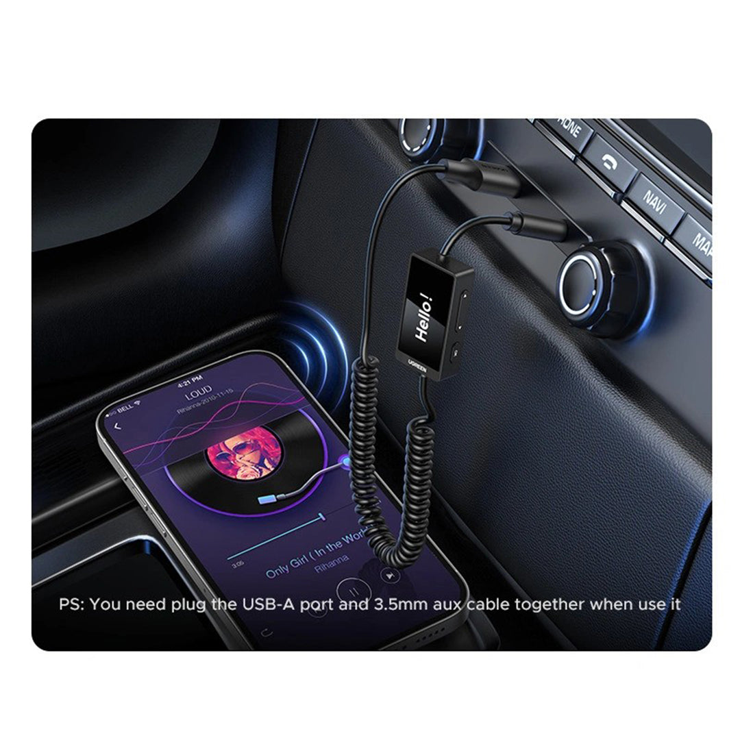 Transmetues Dhe Marres Bluetooth 5.4 Me Mikrofon Dhe Kabllo Te Terheqshme Ugreen