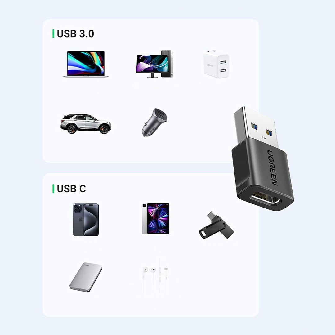 Set Adaptoresh USB-A (M) NE USB-C (F) UGreen