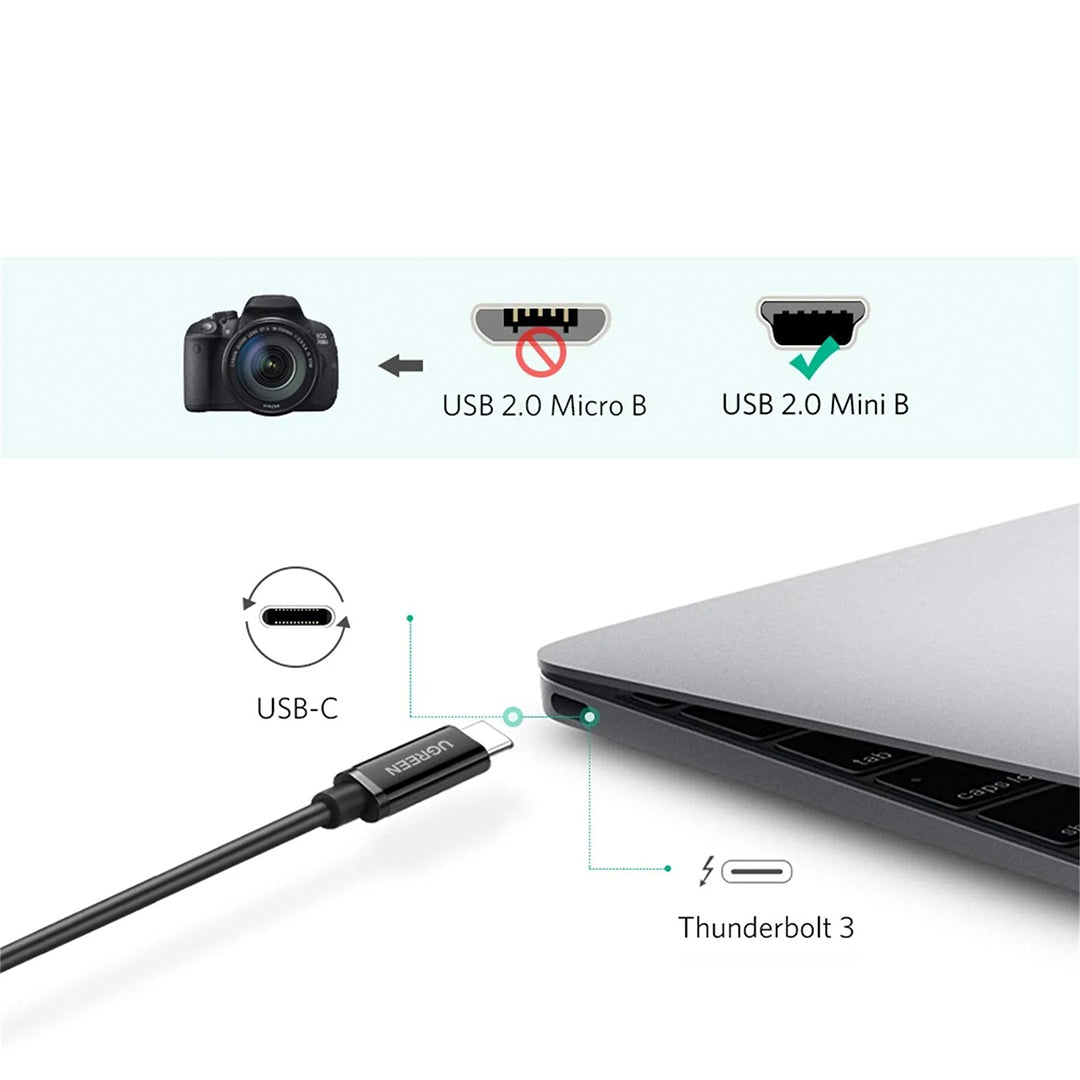 Kabell USB-C (M) Ne Mini USB (M) Ugreen 1m