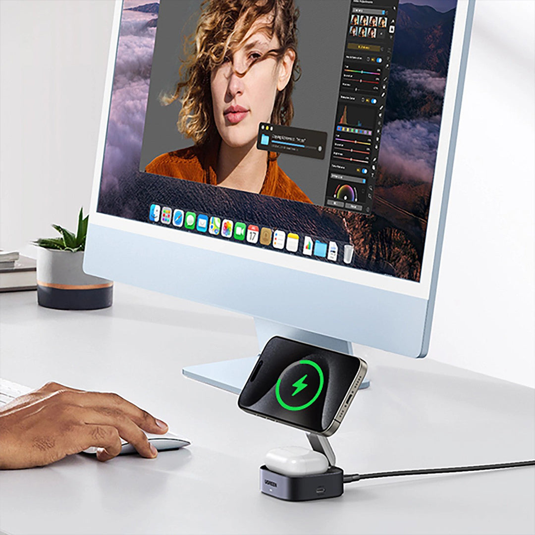 Mbajtese Magnetike Dhe Karikues Wireless 3 Ne 1 Ugreen