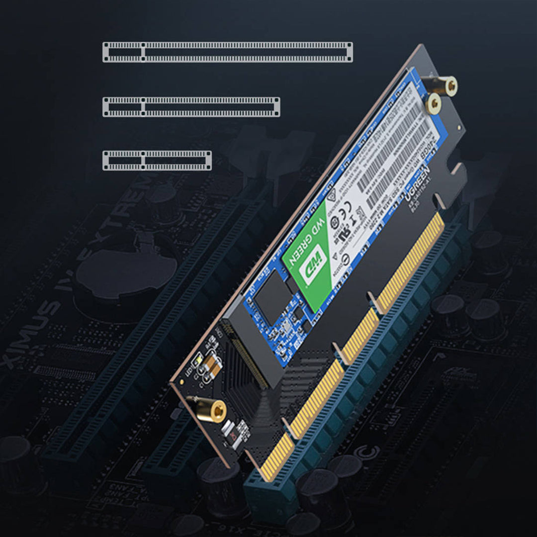 Adaptor PCIe Per SSD M.2 NVMe Me Shpejtesi 64Gbps Ugreen