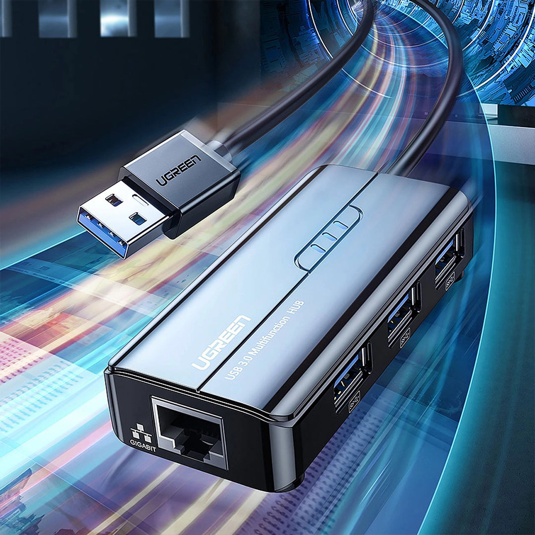 Adaptor Rrjeti Gigabit Me HUB USB 3.0 Ugreen