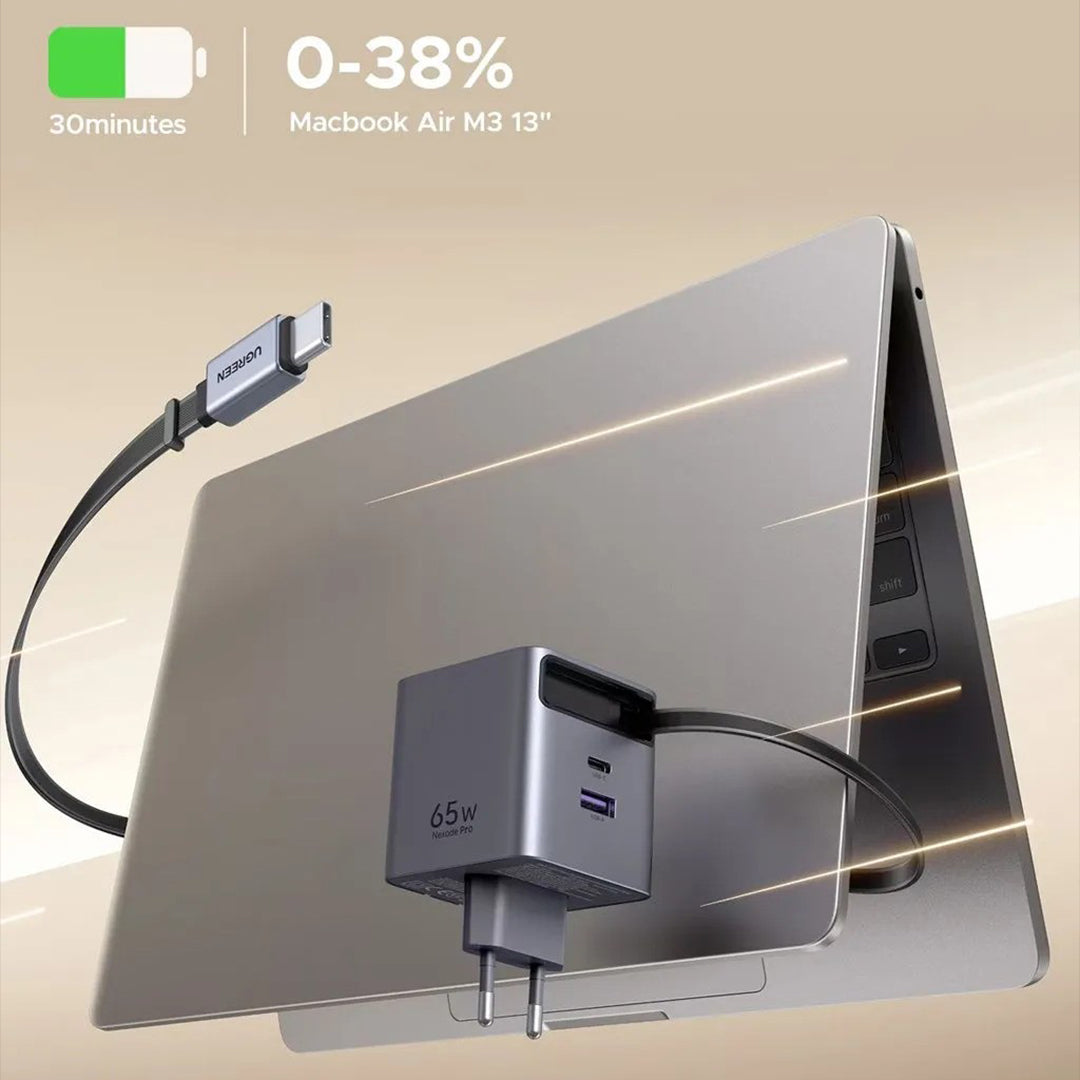 Karikues Universal Nexode Pro 65W Ugreen Me Kabllo Te Integruar