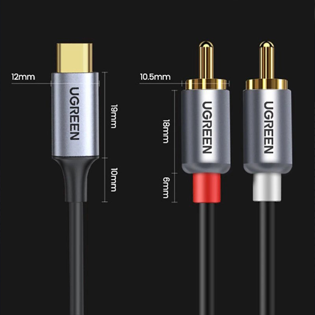 Kabell Audio USB-C Ne 2RCA (M-M) 1.5m Ugreen