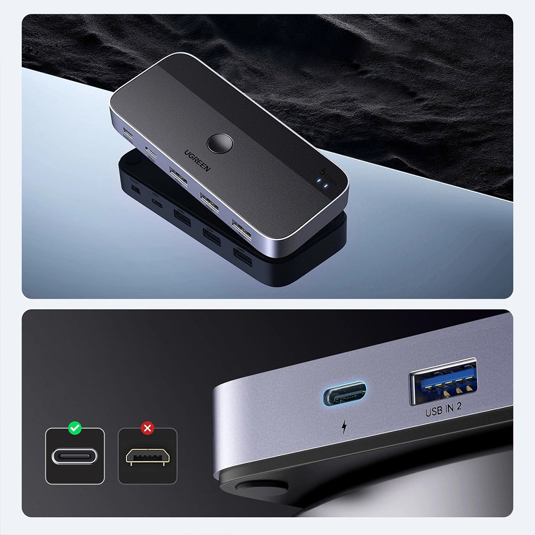 Switch Ugreen 2 Ne 4 Me Porta 3xUSB 3.0 Dhe 1xUSB-C