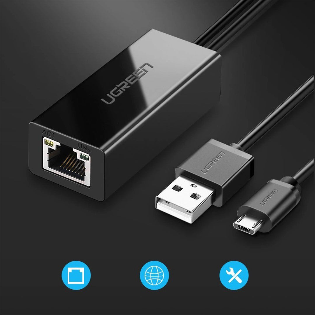 Adaptor LAN Me Fisha USB-A Dhe Micro USB Ugreen