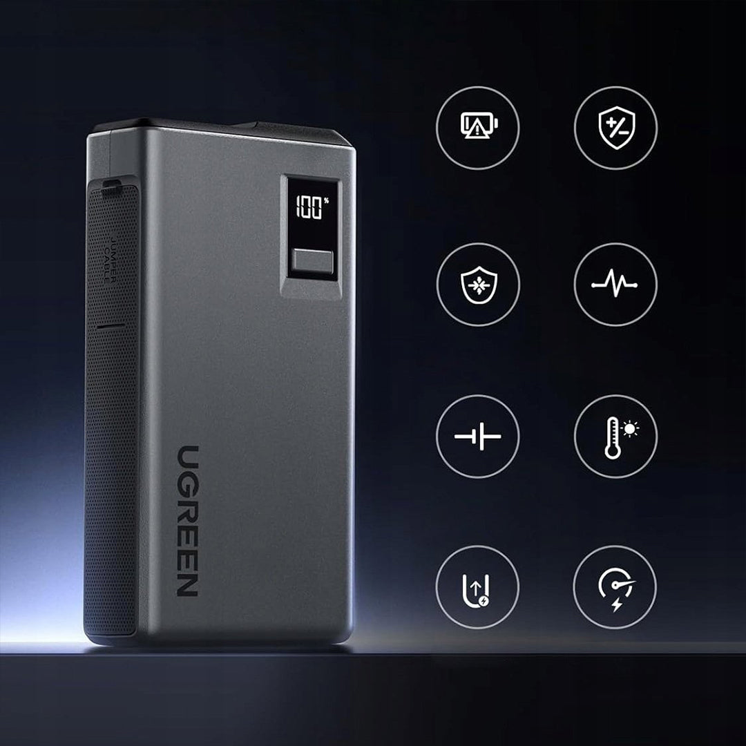 Bateri E Jashtme Multifunksionale Starter 12'000mAh Per Makine Me Panel Digjital Dhe Drite