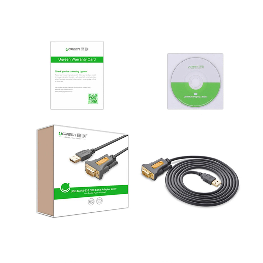 Kabell USB-A (M) Ne DB9 RS-232 (M) 1m Ugreen
