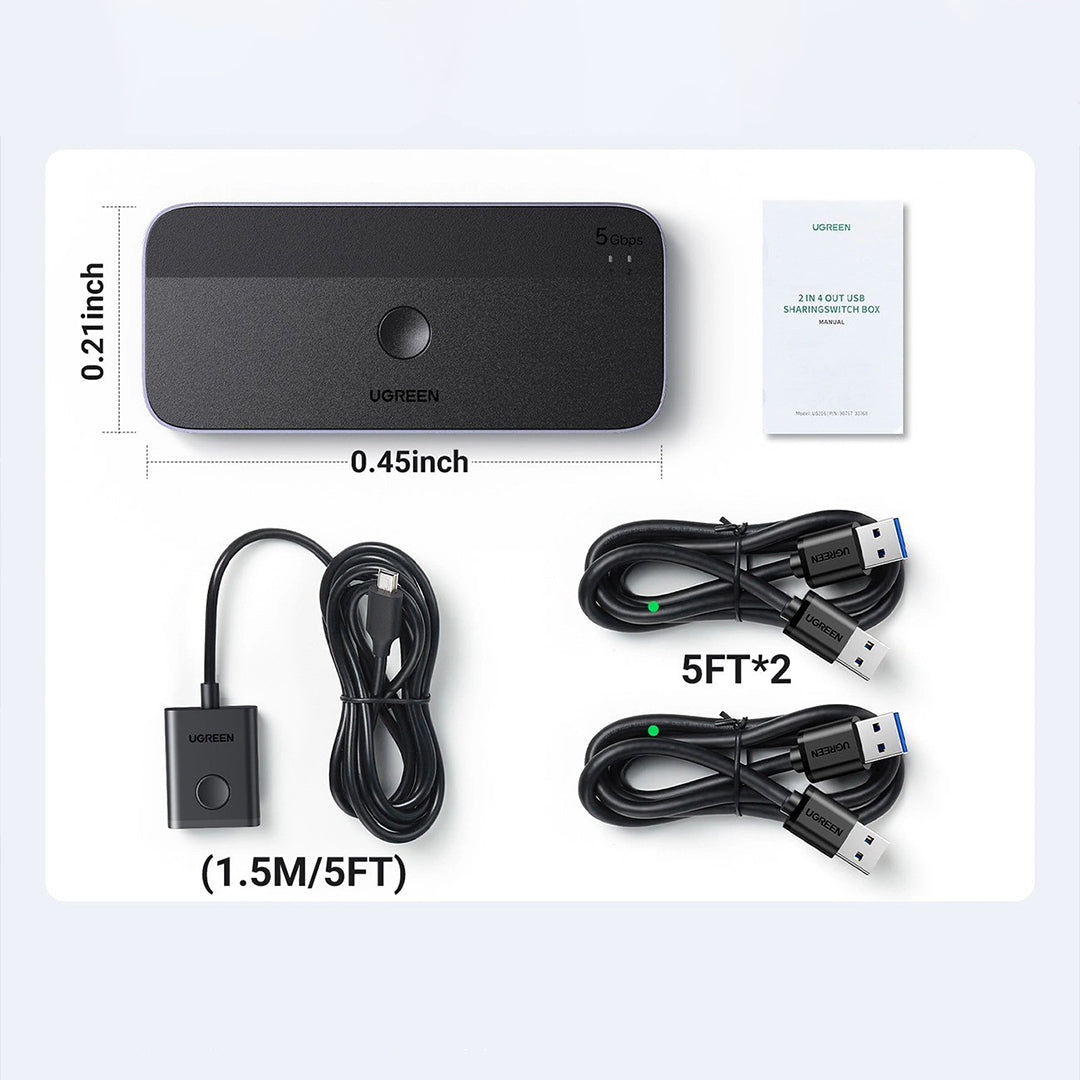 Switch Ugreen 2 Ne 4 Me Porta 3xUSB 3.0 Dhe 1xUSB-C