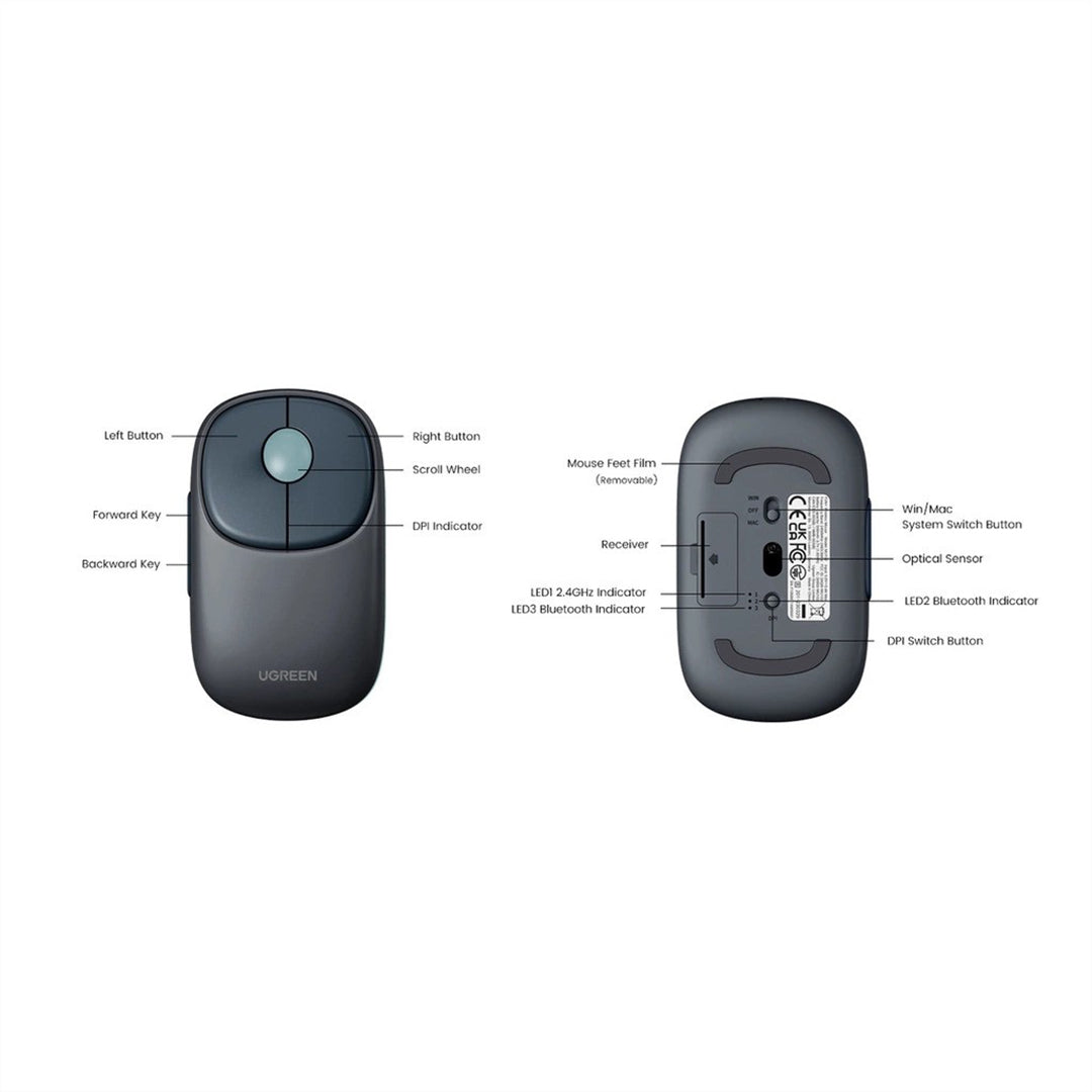 Maus Wireless Me Bluetooth UGreen 4000DPI