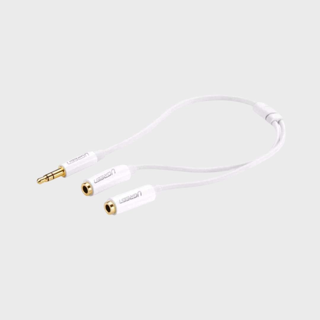 Kabell Adaptor Aux 3.5mm Ne 2 Aux Femra Per Audio Dhe Mikrofon UGreen