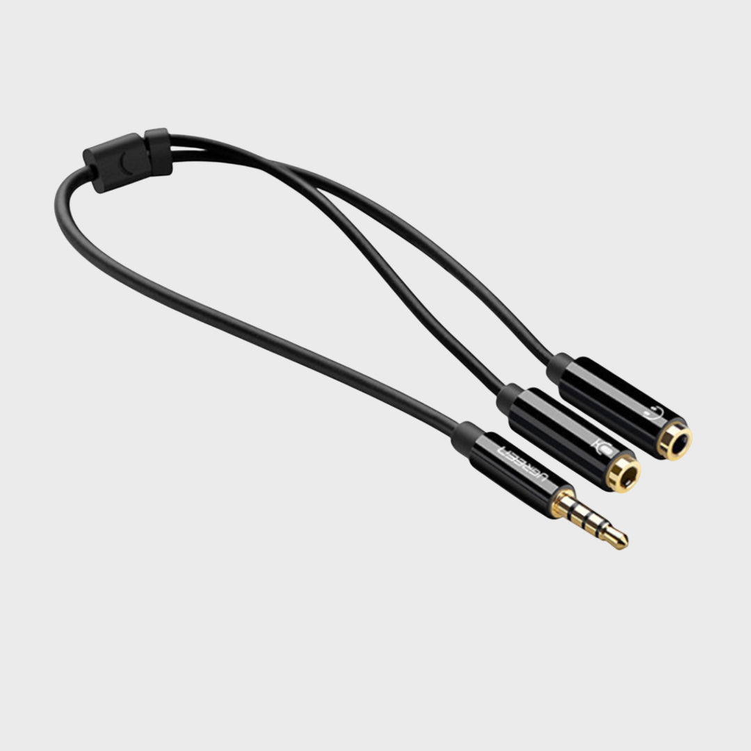 Kabell Adaptor Aux 3.5mm Ne 2 Aux Femra Per Audio Dhe Mikrofon UGreen