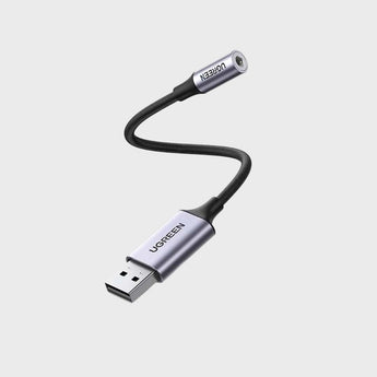 Adaptor Kabell USB-A 2.0 ne 3.5mm Audio Ugreen 25cm