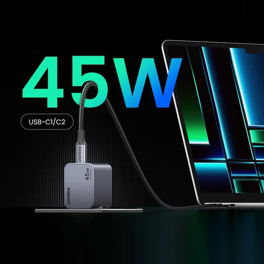 Adaptor Karikimi Nexode Pro 45W UGreen Me 2 Porta USB-C